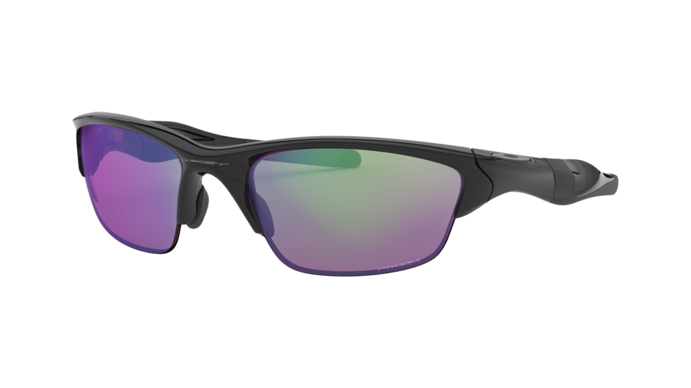 Oakley Half Jacket 2.0 Polished Black (Low Bridge Fit) sunglasses with prizm golf lenses (quarter view)