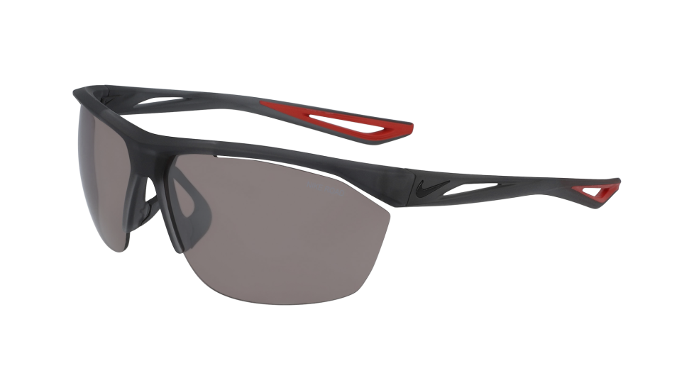 Nike Tailwind E Matte Dark Grey / Black sunglasses with road tint lenses (quarter view)
