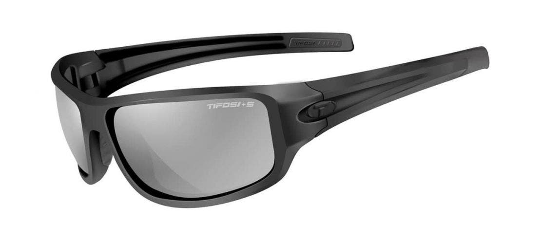 Tifosi Bronx Z87.1 Matte Black - Smoke sunglasses with smoke lenses (quarter view)