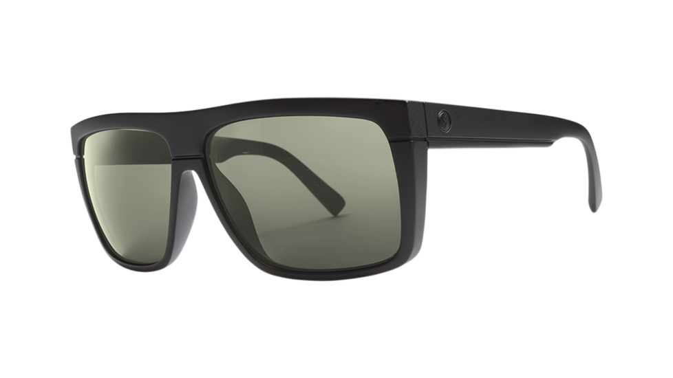 Electric Blacktop Matte Black sunglasses with grey lenses (quarter view)