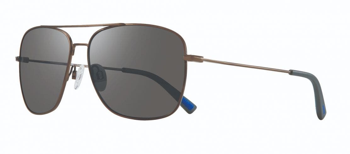 Revo Harbor Gunmetal sunglasses with graphite lenses (quarter view)